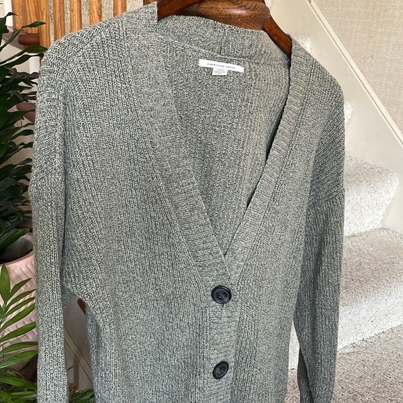 American Eagle Sage Knit V Neck Cardigan - Picture 2 of 9